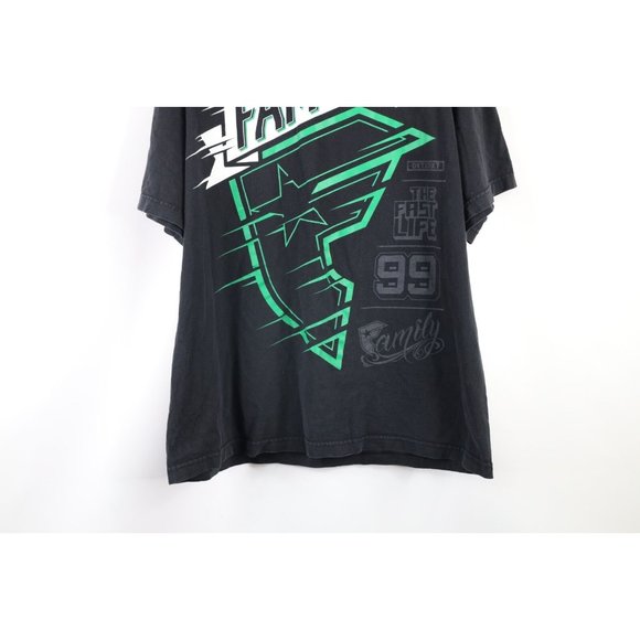 Vintage Famous Stars and Straps Mens XL Faded Spell Out Double Sided T-Shirt - Picture 3 of 9